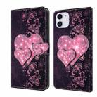 For iPhone 11 Crystal 3D Shockproof Protective Leather Phone Case(Lace Love) - 1