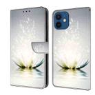 For iPhone 12 mini / 13 mini Crystal 3D Shockproof Protective Leather Phone Case(Light Lotus) - 1