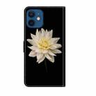 For iPhone 12 mini / 13 mini Crystal 3D Shockproof Protective Leather Phone Case(White Flower) - 3