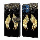 For iPhone 12 mini / 13 mini Crystal 3D Shockproof Protective Leather Phone Case(Golden Wings) - 1