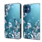 For iPhone 12 mini / 13 mini Crystal 3D Shockproof Protective Leather Phone Case(Plum Flower) - 1