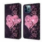 For iPhone 12 Pro Max / 13 Pro Max Crystal 3D Shockproof Protective Leather Phone Case(Lace Love) - 1