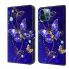 For iPhone 12 Pro Max / 13 Pro Max Crystal 3D Shockproof Protective Leather Phone Case(Diamond Butterfly) - 1