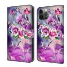 For iPhone 12 / 12 Pro Crystal 3D Shockproof Protective Leather Phone Case(Butterfly) - 1