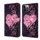 For iPhone 12 / 12 Pro Crystal 3D Shockproof Protective Leather Phone Case(Lace Love) - 1