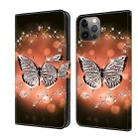 For iPhone 12 / 12 Pro Crystal 3D Shockproof Protective Leather Phone Case(Crystal Butterfly) - 1