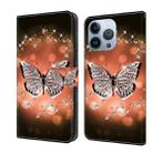 For iPhone 13 Pro Crystal 3D Shockproof Protective Leather Phone Case(Crystal Butterfly) - 1