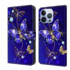 For iPhone 13 Pro Crystal 3D Shockproof Protective Leather Phone Case(Diamond Butterfly) - 1