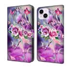 For iPhone 14 Plus Crystal 3D Shockproof Protective Leather Phone Case(Butterfly) - 1