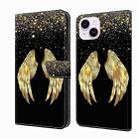 For iPhone 14 Plus Crystal 3D Shockproof Protective Leather Phone Case(Golden Wings) - 1