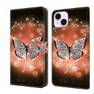 For iPhone 14 Plus Crystal 3D Shockproof Protective Leather Phone Case(Crystal Butterfly) - 1