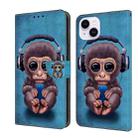 For iPhone 14 Plus Crystal 3D Shockproof Protective Leather Phone Case(Orangutan) - 1