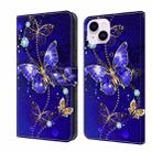 For iPhone 14 Plus Crystal 3D Shockproof Protective Leather Phone Case(Diamond Butterfly) - 1