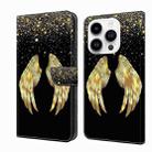 For iPhone 14 Pro Crystal 3D Shockproof Protective Leather Phone Case(Golden Wings) - 1
