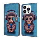 For iPhone 14 Pro Crystal 3D Shockproof Protective Leather Phone Case(Orangutan) - 1