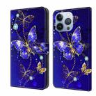 For iPhone 14 Pro Max Crystal 3D Shockproof Protective Leather Phone Case(Diamond Butterfly) - 1