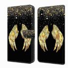 For iPhone X / XS Crystal 3D Shockproof Protective Leather Phone Case(Golden Wings) - 1