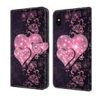 For iPhone X / XS Crystal 3D Shockproof Protective Leather Phone Case(Lace Love) - 1