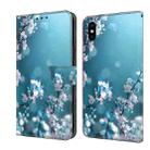 For iPhone X / XS Crystal 3D Shockproof Protective Leather Phone Case(Plum Flower) - 1