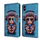 For iPhone X / XS Crystal 3D Shockproof Protective Leather Phone Case(Orangutan) - 1