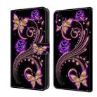For iPhone X / XS Crystal 3D Shockproof Protective Leather Phone Case(Purple Flower Butterfly) - 1