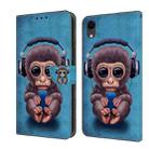 For iPhone XR Crystal 3D Shockproof Protective Leather Phone Case(Orangutan) - 1