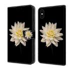 For iPhone XS Max Crystal 3D Shockproof Protective Leather Phone Case(White Flower) - 1