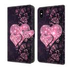 For iPhone XS Max Crystal 3D Shockproof Protective Leather Phone Case(Lace Love) - 1