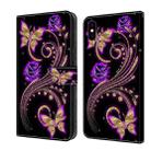 For iPhone XS Max Crystal 3D Shockproof Protective Leather Phone Case(Purple Flower Butterfly) - 1