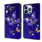 For iPhone 15 Pro Max Crystal 3D Shockproof Protective Leather Phone Case(Diamond Butterfly) - 1