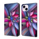 For iPhone 15 Plus Crystal 3D Shockproof Protective Leather Phone Case(Colorful Flower) - 1