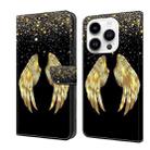 For iPhone 15 Pro Crystal 3D Shockproof Protective Leather Phone Case(Golden Wings) - 1