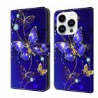 For iPhone 15 Pro Crystal 3D Shockproof Protective Leather Phone Case(Diamond Butterfly) - 1