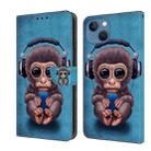 For iPhone 15 Crystal 3D Shockproof Protective Leather Phone Case(Orangutan) - 1