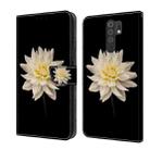 For Xiaomi Redmi 9 Crystal 3D Shockproof Protective Leather Phone Case(White Flower) - 1