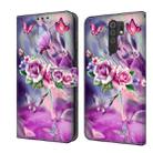 For Xiaomi Redmi 9 Crystal 3D Shockproof Protective Leather Phone Case(Butterfly) - 1