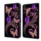 For Xiaomi Redmi 9A Crystal 3D Shockproof Protective Leather Phone Case(Purple Flower Butterfly) - 1