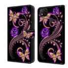 For Xiaomi Redmi 9C Crystal 3D Shockproof Protective Leather Phone Case(Purple Flower Butterfly) - 1