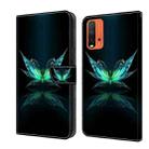 For Xiaomi Redmi 9T Crystal 3D Shockproof Protective Leather Phone Case(Reflection Dutterfly) - 1