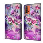 For Xiaomi Redmi 9T Crystal 3D Shockproof Protective Leather Phone Case(Butterfly) - 1