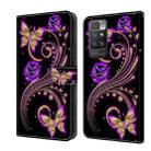 For Xiaomi Redmi 10 Crystal 3D Shockproof Protective Leather Phone Case(Purple Flower Butterfly) - 1