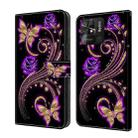 For Xiaomi Redmi 10C Crystal 3D Shockproof Protective Leather Phone Case(Purple Flower Butterfly) - 1