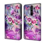 For Xiaomi Redmi Note 8 Pro Crystal 3D Shockproof Protective Leather Phone Case(Butterfly) - 1