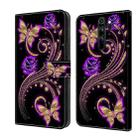For Xiaomi Redmi Note 8 Pro Crystal 3D Shockproof Protective Leather Phone Case(Purple Flower Butterfly) - 1