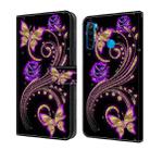 For Xiaomi Redmi Note 8T Crystal 3D Shockproof Protective Leather Phone Case(Purple Flower Butterfly) - 1