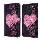 For Xiaomi Redmi Note 9 Crystal 3D Shockproof Protective Leather Phone Case(Lace Love) - 1