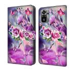 For Xiaomi Redmi Note 10 4G Crystal 3D Shockproof Protective Leather Phone Case(Butterfly) - 1