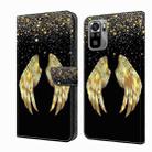 For Xiaomi Redmi Note 10 4G Crystal 3D Shockproof Protective Leather Phone Case(Golden Wings) - 1