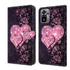 For Xiaomi Redmi Note 10 4G Crystal 3D Shockproof Protective Leather Phone Case(Lace Love) - 1