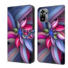 For Xiaomi Redmi Note 10 4G Crystal 3D Shockproof Protective Leather Phone Case(Colorful Flower) - 1